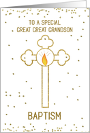 Great Great Grandson Baptism Gold Cross card
