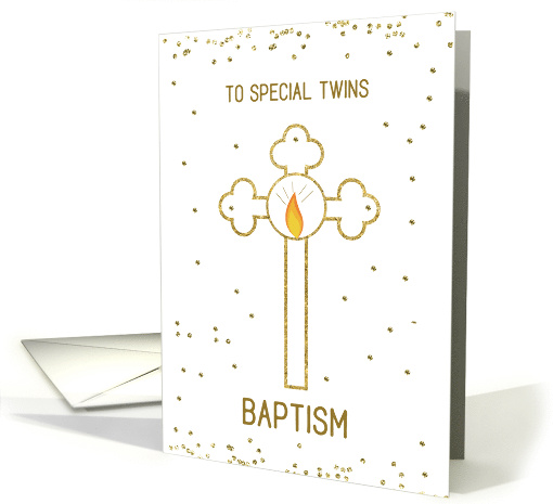 Twins Baptism Gold Cross card (1566416)