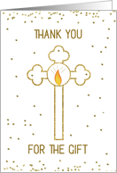 Thank You for the Baptism Gift Gold Look Cross card