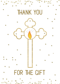 Thank You for the Baptism Gift Gold Look Cross