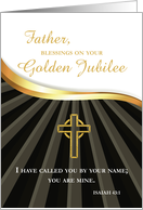 Priest Golden Jubilee of Ordination 50 Year Anniversary Black Gold card