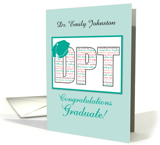 Custom Name Doctor Physical Therapy Graduation DPT card (1571650)