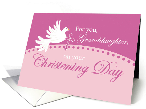 Granddaughter Christening Dove on Pink card (1572776)
