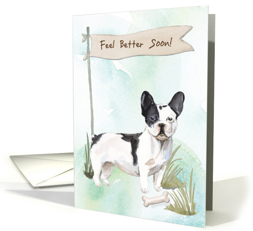 Black and White French Bulldog Feel Better After Surgery to Dog card