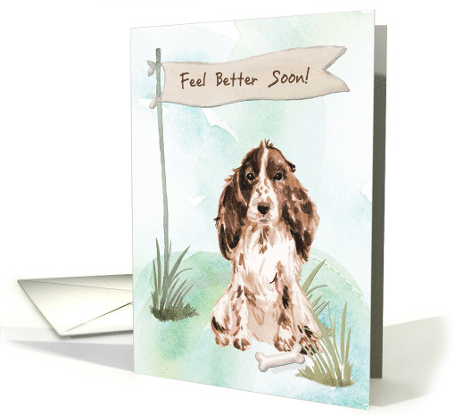 Brown Cocker Spaniel Feel Better After Surgery to Dog card (1574002)