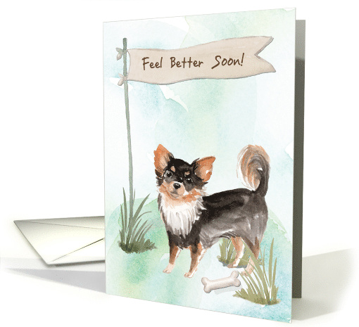 Long Haired Chihuahua Feel Better After Surgery to Dog card (1574430)
