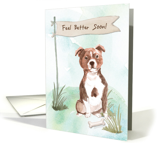 Staffordshire Bull Terrier Feel Better After Surgery to Dog card