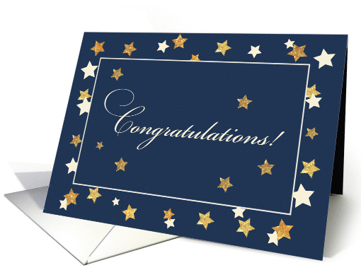 New Job Congratulations Navy Gold Effect Stars card (1577286)