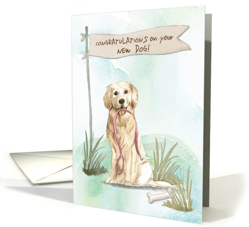 Golden Retriever Congratulations on New Dog card (1577292)