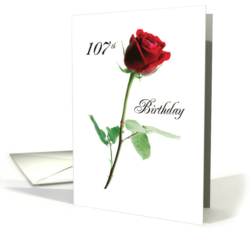 107th Birthday Red Rose card (1577404)