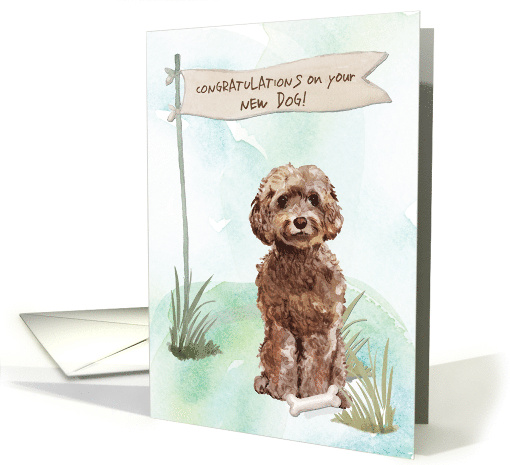 Brown Cockapoo Congratulations on New Dog card (1577730)