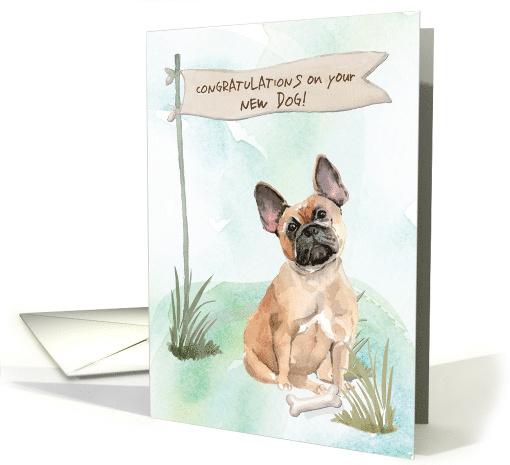 French Bulldog Congratulations on New Dog card (1577748)