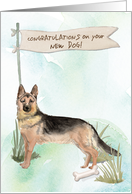 German Shepherd Congratulations on New Dog card