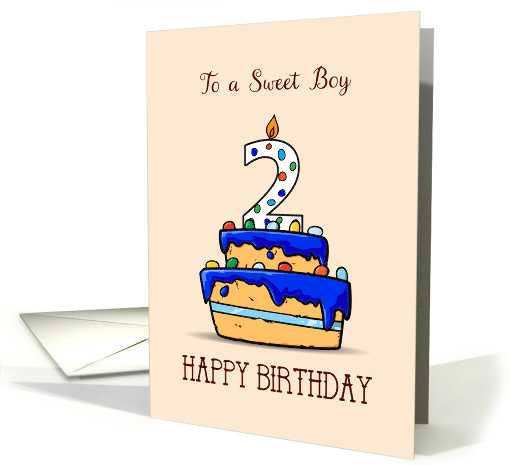 Boy 2nd Birthday 2 on Sweet Blue Cake card (1577978)