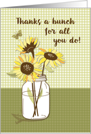 Bosss Day with Sunflowers in Mason Jar card