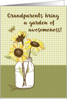 Grandparents Day with Sunflowers in Mason Jar card