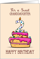 Granddaughter 2nd Birthday 2 on Sweet Pink Cake card