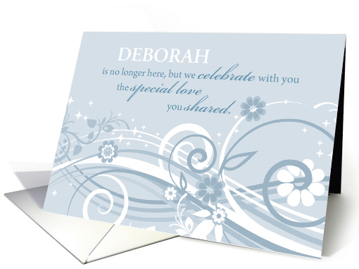 Custom Name Widower Loss of Spouse Wedding Anniversary Swirls card