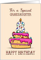 Granddaughter 8th Birthday 8 on Sweet Pink Cake card