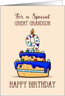 Great Grandson 9th Birthday 9 on Sweet Blue Cake card