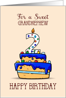 Grandnephew 2nd Birthday 2 on Sweet Blue Cake card