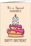 Grandniece 8th Birthday 8 on Sweet Pink Cake card