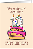 Great Niece 10th Birthday 10 on Sweet Pink Cake card