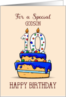 Godson 10th Birthday 10 on Sweet Blue Cake card