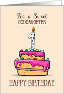 Goddaughter 1st Birthday 1 on Sweet Pink Cake card