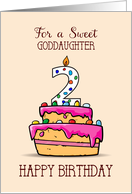Goddaughter 2nd Birthday 2 on Sweet Pink Cake card