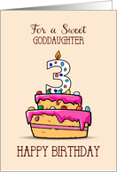 Goddaughter 3rd Birthday 3 on Sweet Pink Cake card