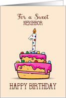 Neighbor 1st Birthday 1 on Sweet Pink Cake card
