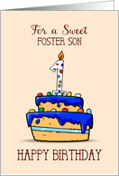Foster Son 1st Birthday 1 on Sweet Blue Cake card