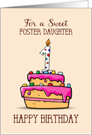 Foster Daughter 1st Birthday 1 on Sweet Pink Cake card