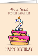 Foster Daughter 2nd Birthday 2 on Sweet Pink Cake card