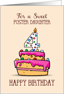 Foster Daughter 4th Birthday 4 on Sweet Pink Cake card