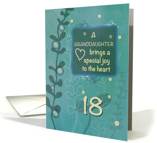 Granddaughter Religious 18th Birthday Green Hand Drawn Look card