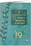 Granddaughter Religious 19th Birthday Green Hand Drawn Look card