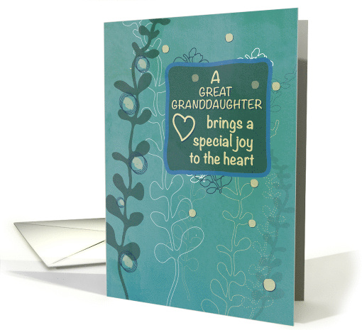 Great Granddaughter Religious Birthday Green Hand Drawn Look card