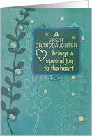 Great Granddaughter Religious Birthday Green Hand Drawn Look card