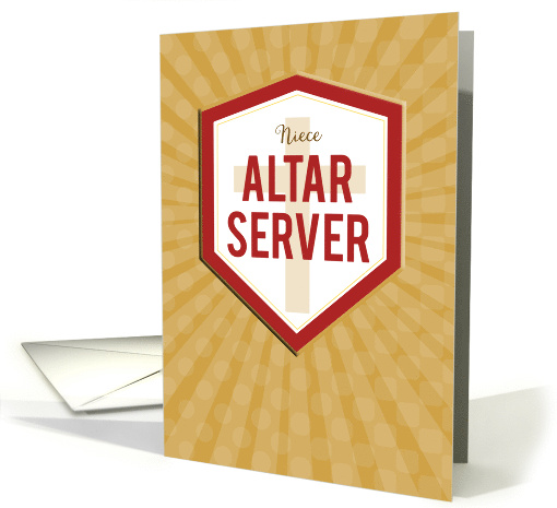 Niece Altar Server Congratulations Starburst and Shield card (1583508)