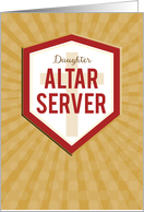 Daughter Altar Server Congratulations Starburst and Shield card