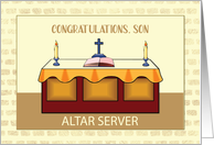 Son Congratulations Catholic Altar Server with Altar card