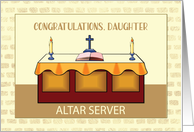 Daughter Congratulations Catholic Altar Server with Altar card