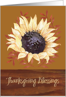 Thanksgiving Sunflower Religious Blessings card