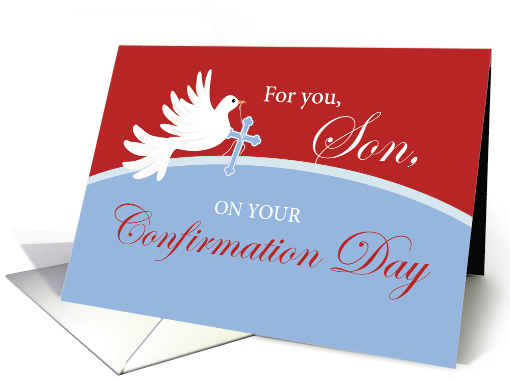 Son Confirmation Dove on Red and Blue card (1584458)