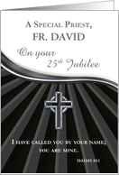 Custom Name Priest Silver Jubilee of Ordination 25 Year Anniversary card