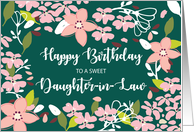 Daughter in Law Birthday Green Flowers card