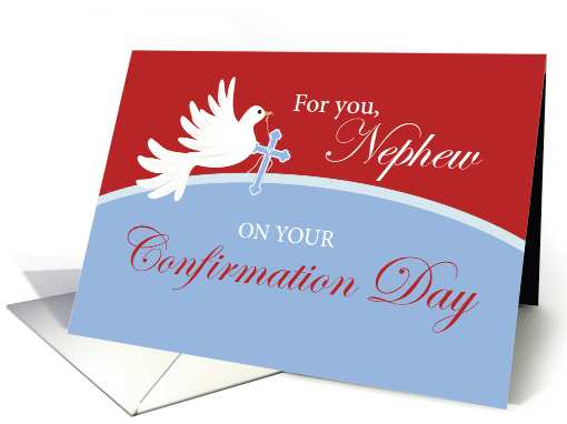 Nephew Confirmation Dove on Red and Blue card (1585038)