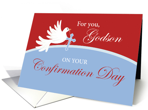 Godson Confirmation Dove on Red and Blue card (1585046)
